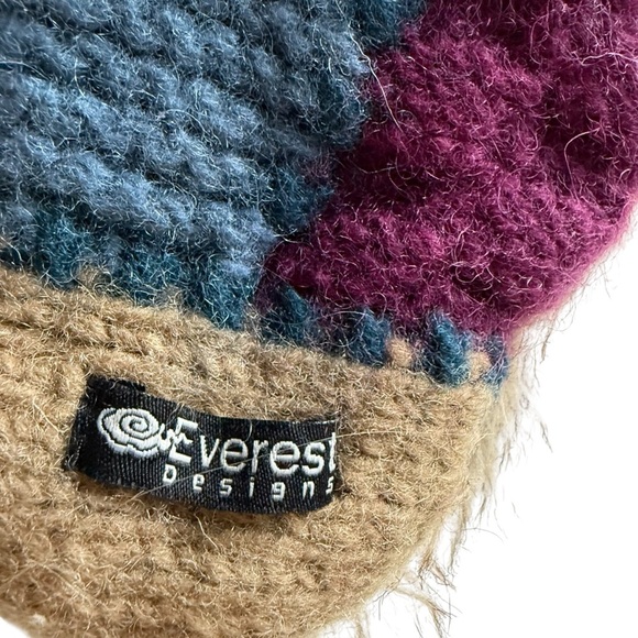 EVEREST DESIGNS Trapper Hat Mens One Size Wool Fleece Fur Lined Patch Knit - Picture 3 of 10
